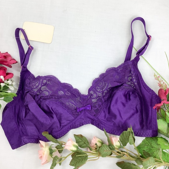 NWT vintage 90s unlined nylon lace bra - Picture 6 of 6